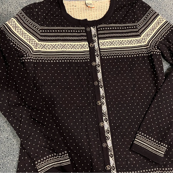 Cardigan Dale Of Norway Vintage - Motifs Géométriques - Pure Laine - Taille M - Occasion Très Bon état